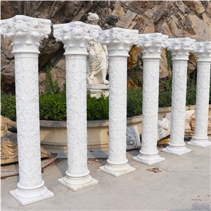 Round Marble Stone Column Building Pillar