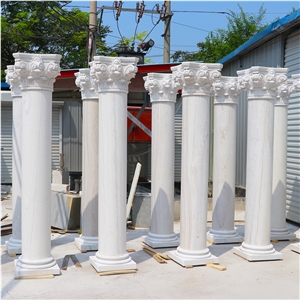 Round Marble Stone Column Building Pillar