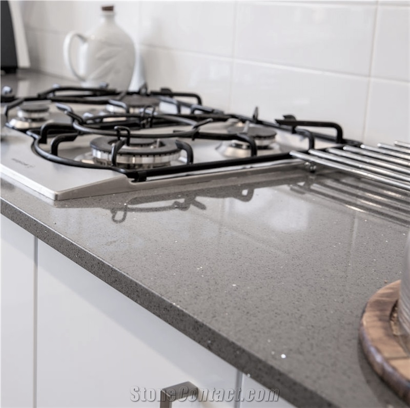 Vietnam Artificial Mirror Quartz LQ-312 Sparkling Grey