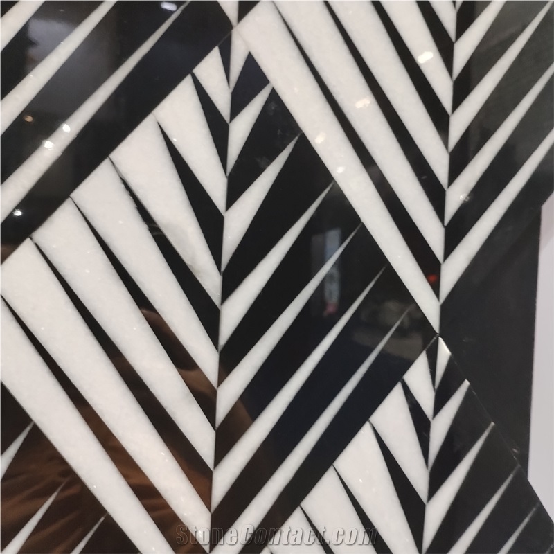 Lozenge Leaf Vein Pattern Porcelian Mosaic Tile For Kitchen