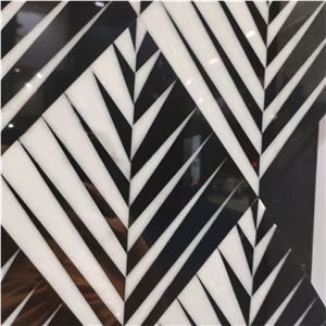 Lozenge Leaf Vein Pattern Porcelian Mosaic Tile For Kitchen