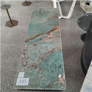 Amazon Green Quartzite Square Table Tops For Kitchen Table