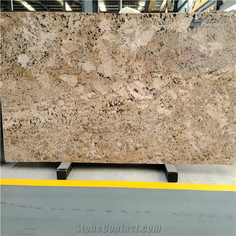 Building Materials Giallo Crystal Granite Slabs For Interior
