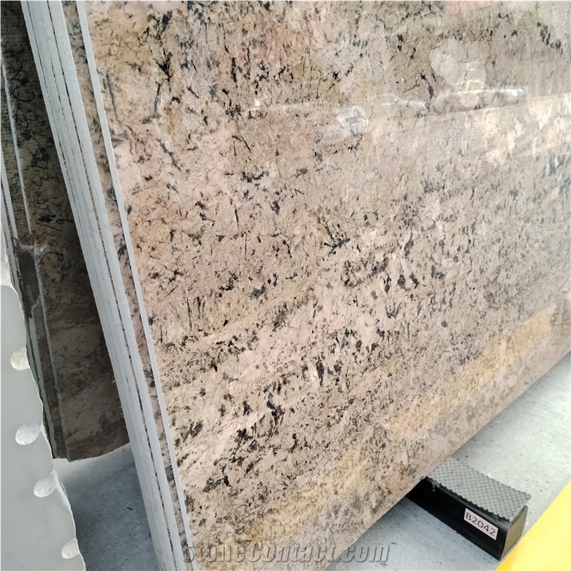 Building Materials Giallo Crystal Granite Slabs For Interior