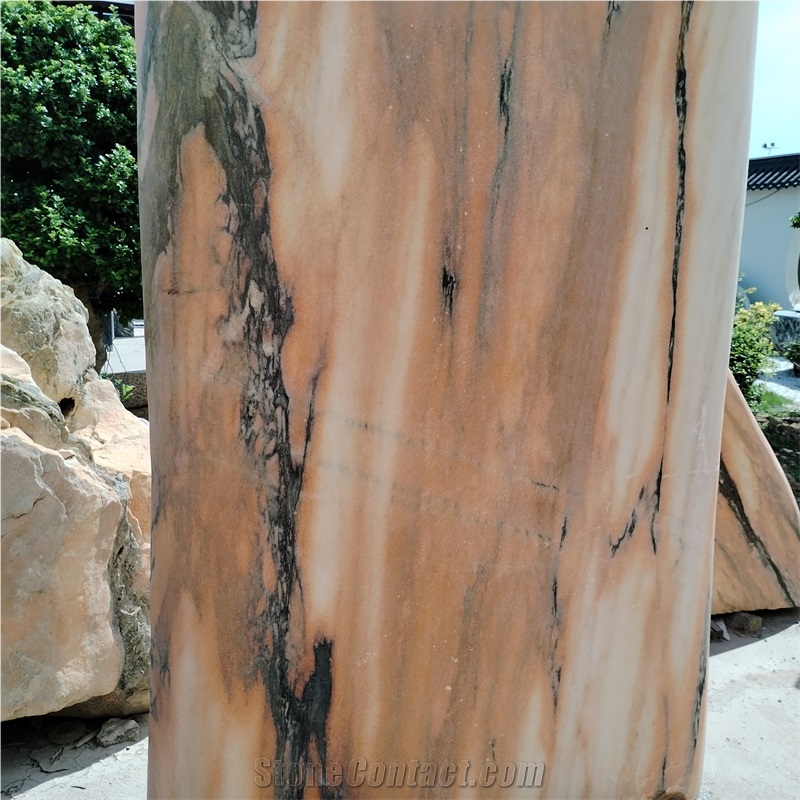 Large Size Sunset Glow Red Stone Rockery For Garden Decor