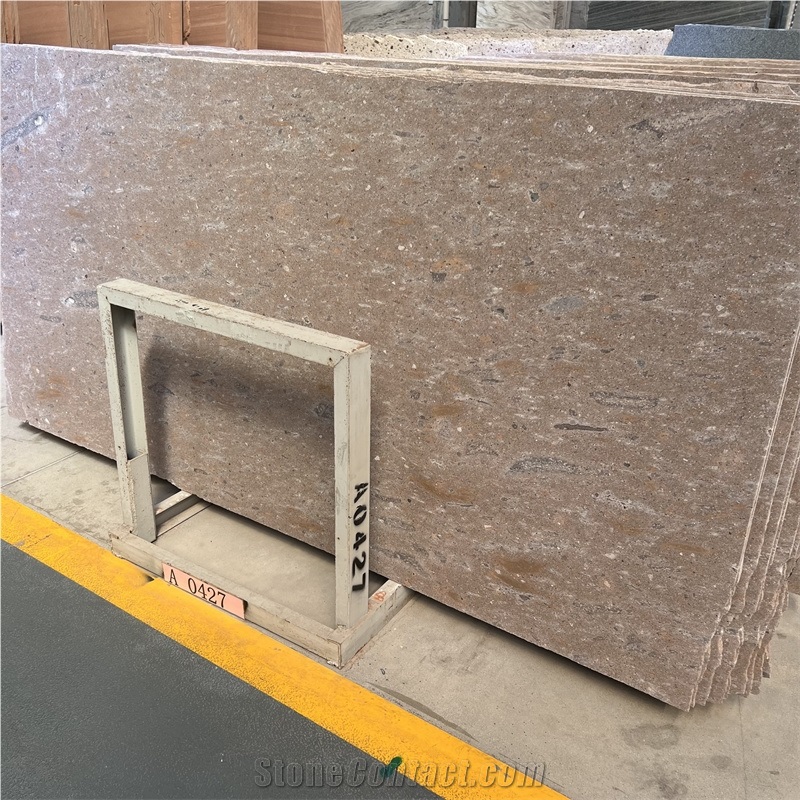 Matte National Orange Limestone For Tile Honed Floor