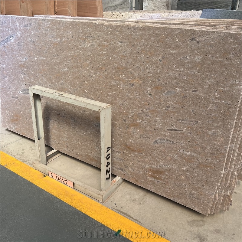 Matte National Orange Limestone For Tile Honed Floor