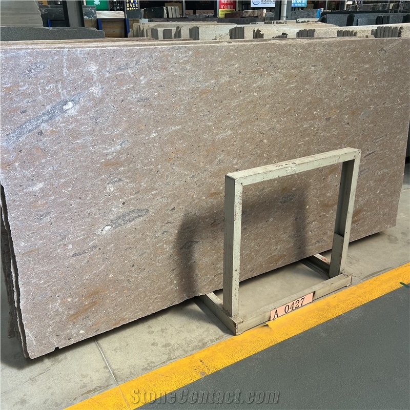 Matte National Orange Limestone For Tile Honed Floor