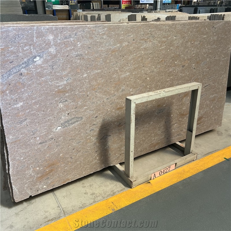 Matte National Orange Limestone For Tile Honed Floor