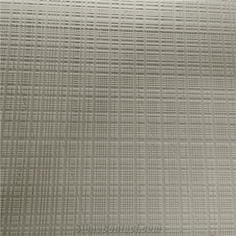 Natural Tesla Grey Marble CNC Carving Square Tiles For Wall