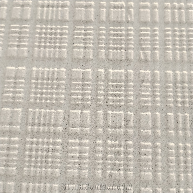 Natural Tesla Grey Marble CNC Carving Square Tiles For Wall