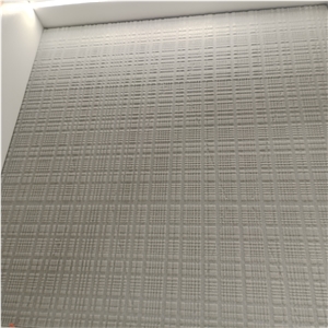 Natural Tesla Grey Marble CNC Carving Square Tiles For Wall