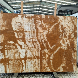 Orange Dragon Gold Marble Stones For Gardens