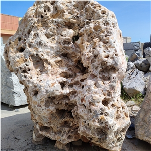 Red Coralline Taihu Lake Stone For Design Garden