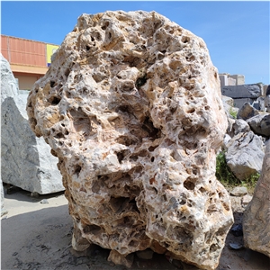 Red Coralline Taihu Lake Stone For Design Garden