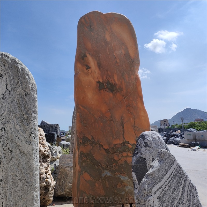 Red Landscape Stone Boulder For Decoration Garden Stone
