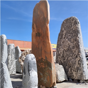 Red Landscape Stone Boulder For Decoration Garden Stone