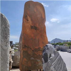 Red Landscape Stone Boulder For Decoration Garden Stone