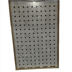 Weave Mesh Pattern Beige Limestone Mosaic Bathroom Tiles