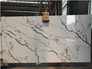 Calacatta Laza Black And White Quartz Stone High Quality