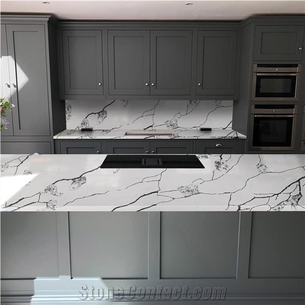 Calacatta Laza Black And White Quartz Stone High Quality