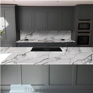 Calacatta Laza Black And White Quartz Stone High Quality