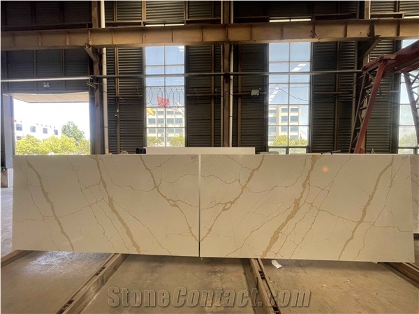 Lighting Calacatta Nero Quartz Exporteing Stone Slabs