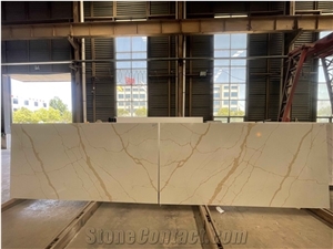 Lighting Calacatta Nero Quartz Exporteing Stone Slabs