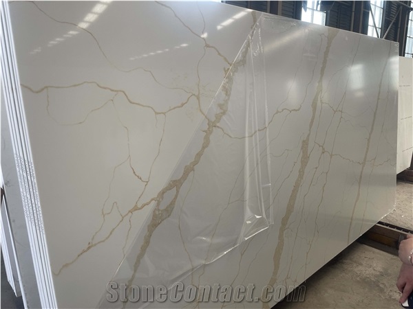 Lighting Calacatta Nero Quartz Exporteing Stone Slabs