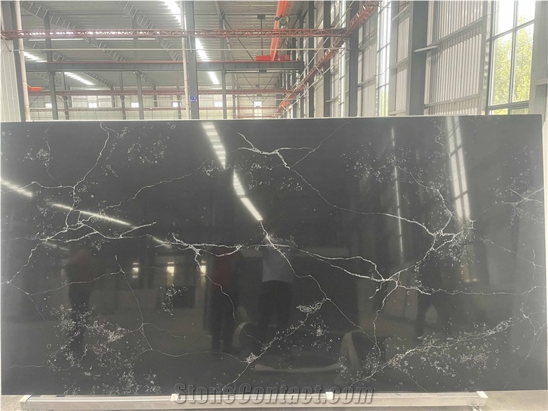Nero Marquina Quartz Big Slabs Showing