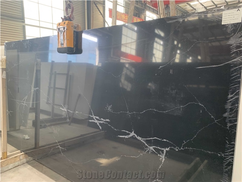 Nero Marquina Quartz Big Slabs Showing