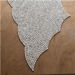 A Grade Carrara White Marble Fan Shape Mosaic Tiles
