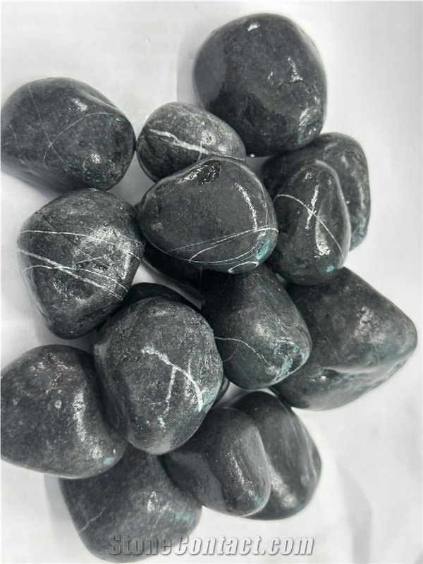 Black Pebble For Garden And Landscape Customized Size