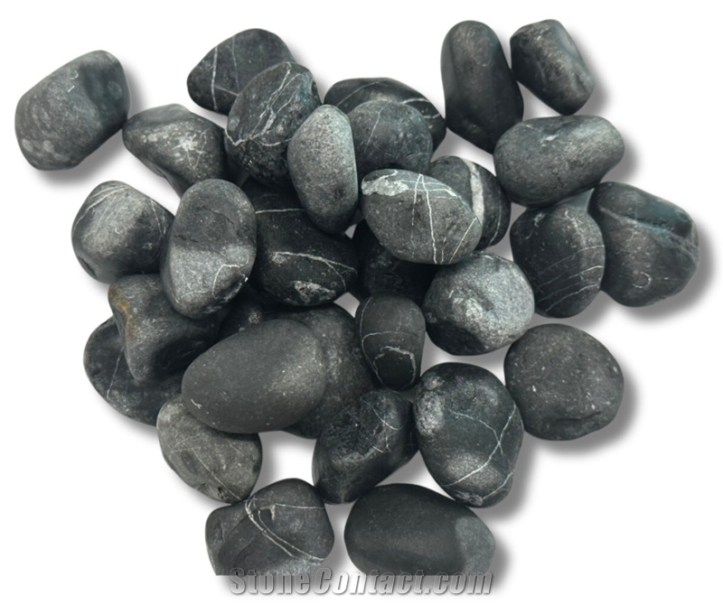 Black Pebble For Garden And Landscape Customized Size