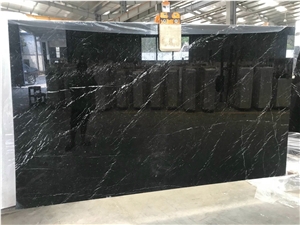 Polished Black Marquina Marble Slabs Or Tiles