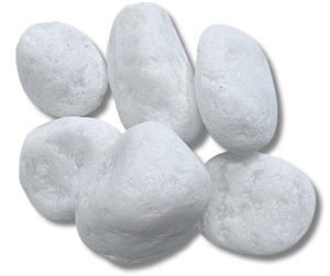 Snow White Pebbles For Garden Landscape Customized Size