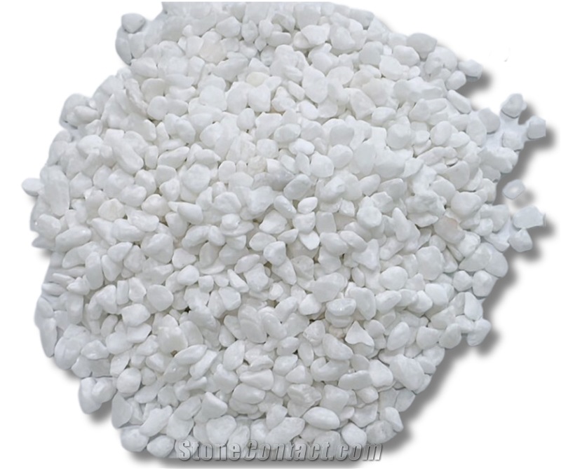 Snow White Pebbles For Garden Landscape Customized Size