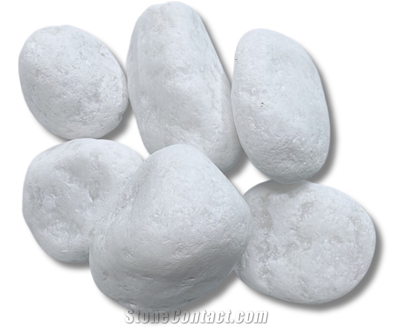 Tumbled White Pebble Stone 10-80Mm