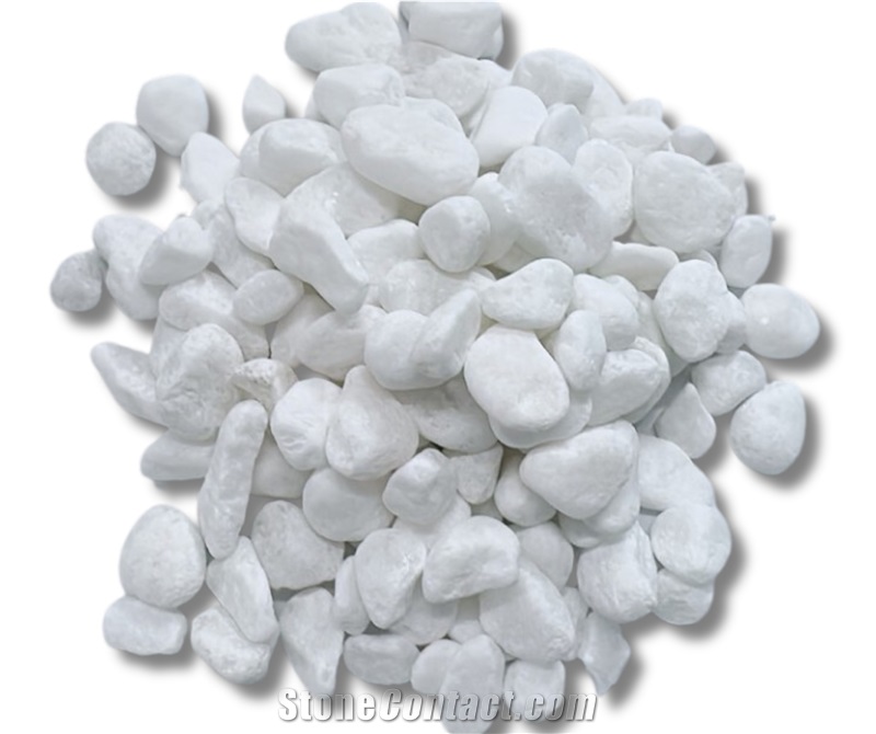 Tumbled White Pebble Stone 10-80Mm