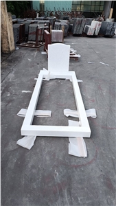 WHITE MARBLE TOMBSTONE - HEADSTONE - MONUMENT CUSTOM DESIGN