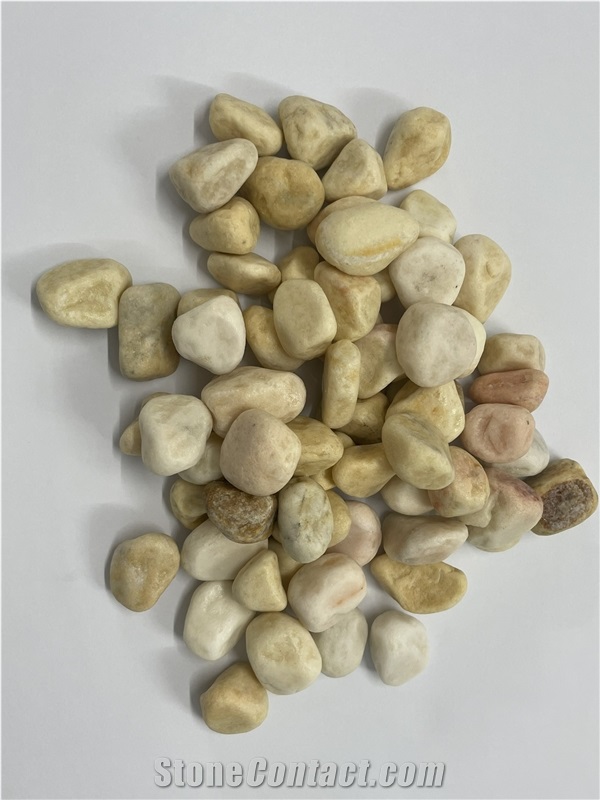 Yellow Pebble For Garden And Landscape Customized Size