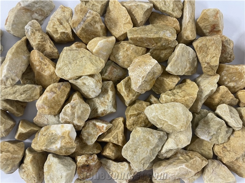 Yellow Pebble For Garden And Landscape Customized Size