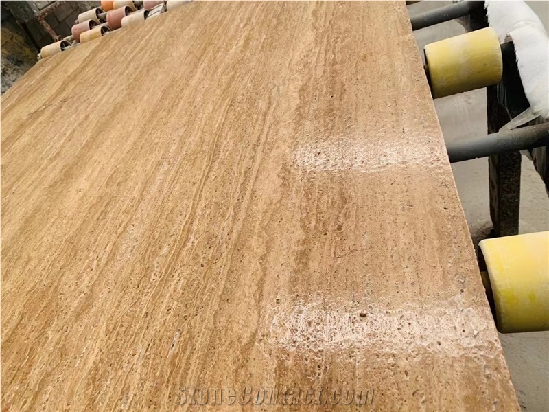 Beige Travertine Slabs Leathered Finished Classic Travertine