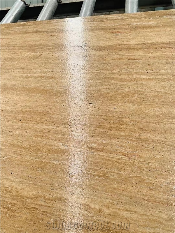 Beige Travertine Slabs Leathered Finished Classic Travertine