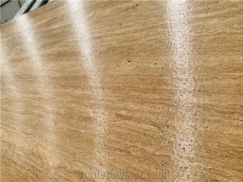 Beige Travertine Slabs Leathered Finished Classic Travertine