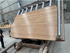 Beige Travertine Slabs Leathered Finished Classic Travertine