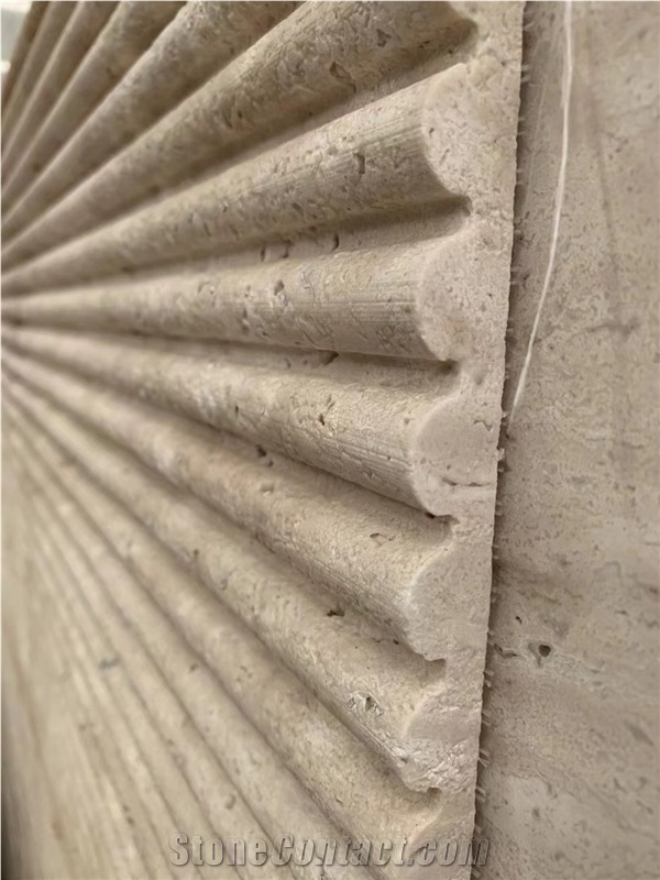 Beige Travertine Slabs Leathered Finished Classic Travertine