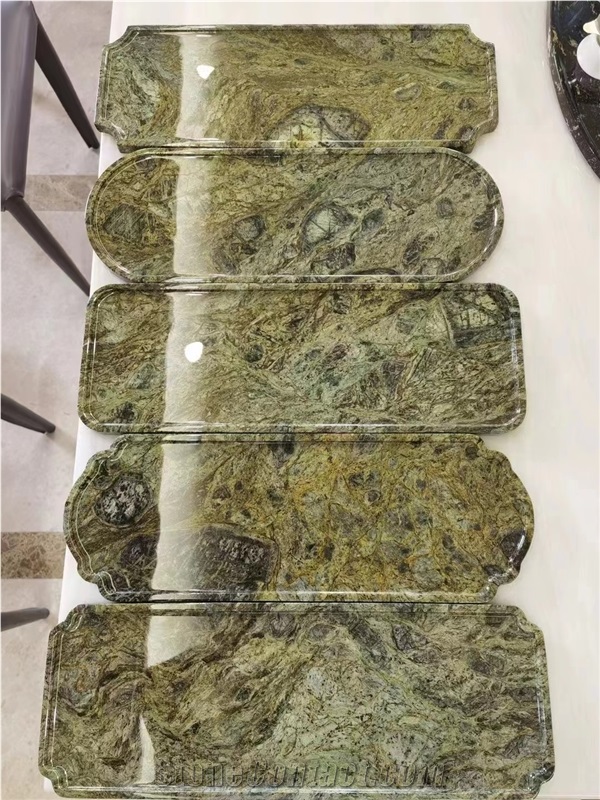 Circle Stone Dishes Marble Calacatta Cipollino Tea Trays