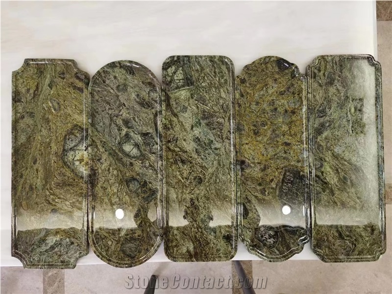 Circle Stone Dishes Marble Calacatta Cipollino Tea Trays
