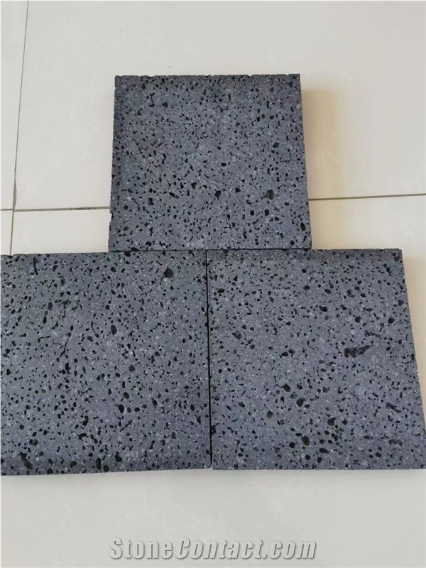 Machine Cut Grey Basalt Tiles Black Volcanic Lava Stone Tile